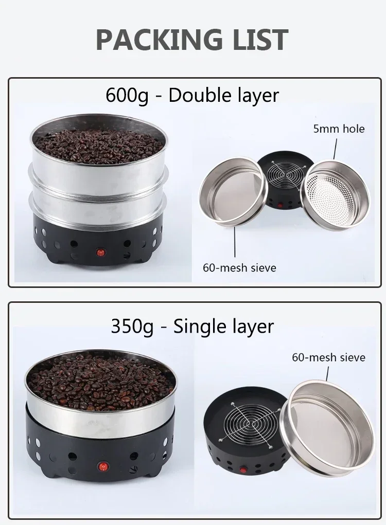 Description Picture 6 of itemHousehold Small Coffee Bean Roaster High Suction Stainless Steel Cooler Cooling Plate With Filter Radiator
