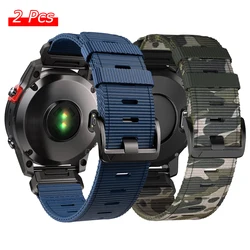Premium QuickFit Nylon Band Bracelet, 22mm and 26mm Strap Widths - QuickFit 26mm (Blue - Colorful Grey)