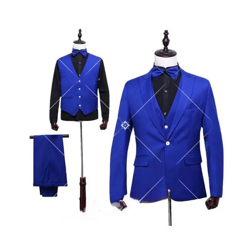 

Men's Business Casual Suit Three-piece Wedding Male Host Dress Suit Male Singer Party Nightclub Dancer Stage Costume