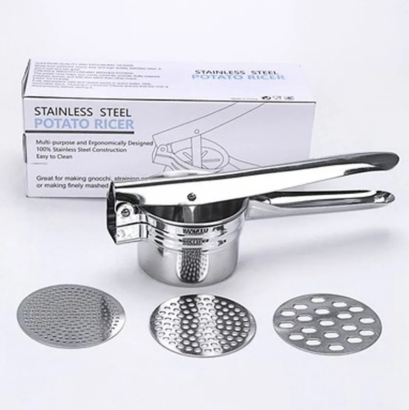 Stainless Steel Kitchen Tools Potato Masher Ricer Puree Garlic Presser