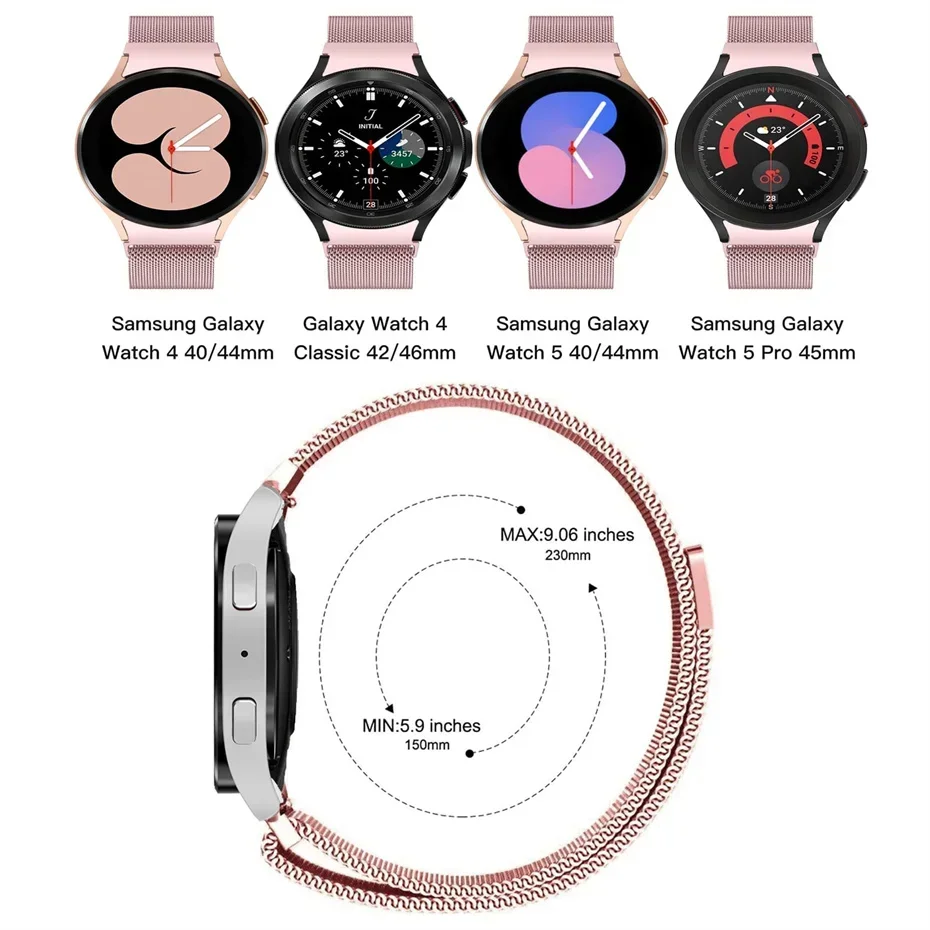 Milanese Loop Bracelet with No Gaps for Smartwatches – Elegant 20mm Band