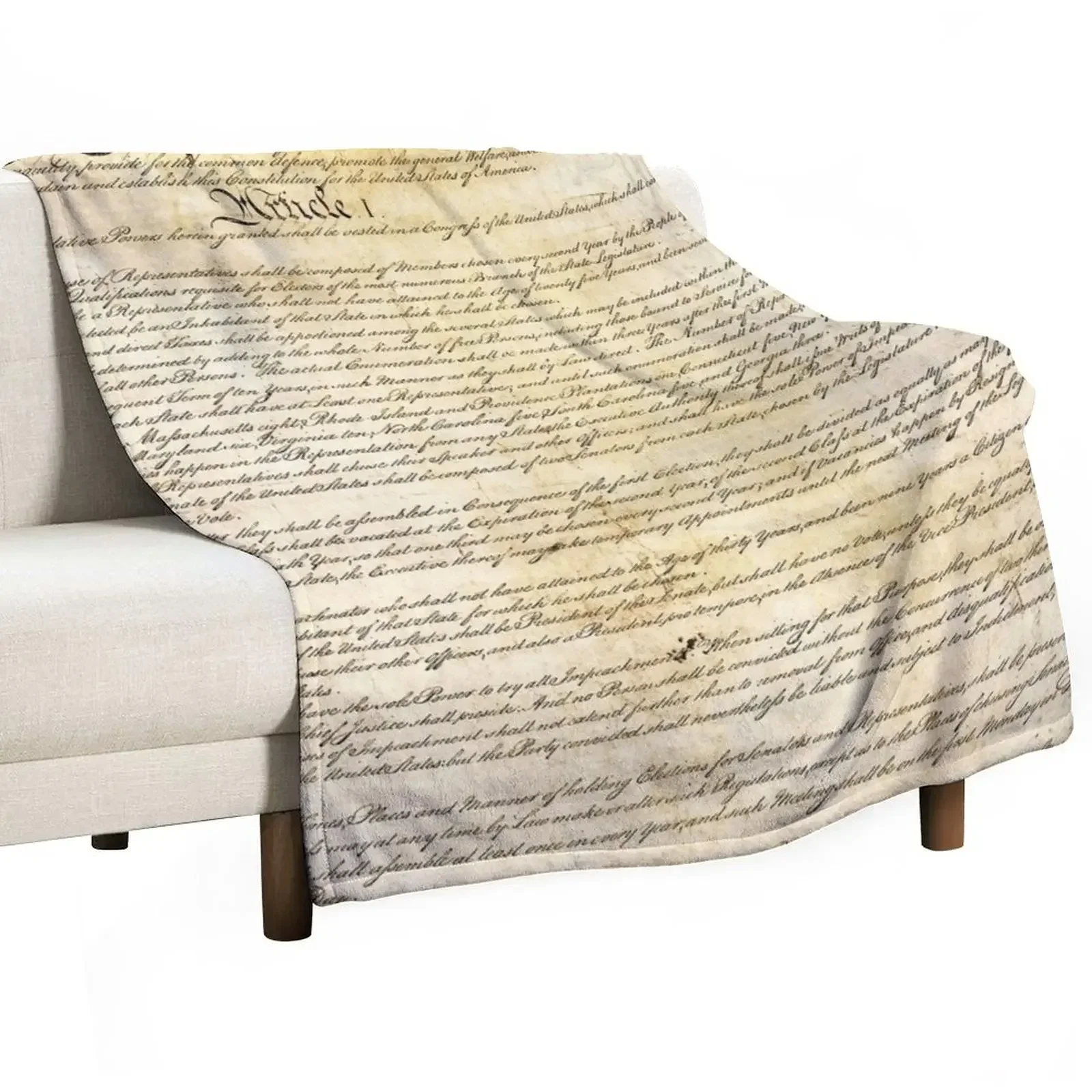 

Vintage United States Constitution Throw Blanket Stuffeds Loose Blankets