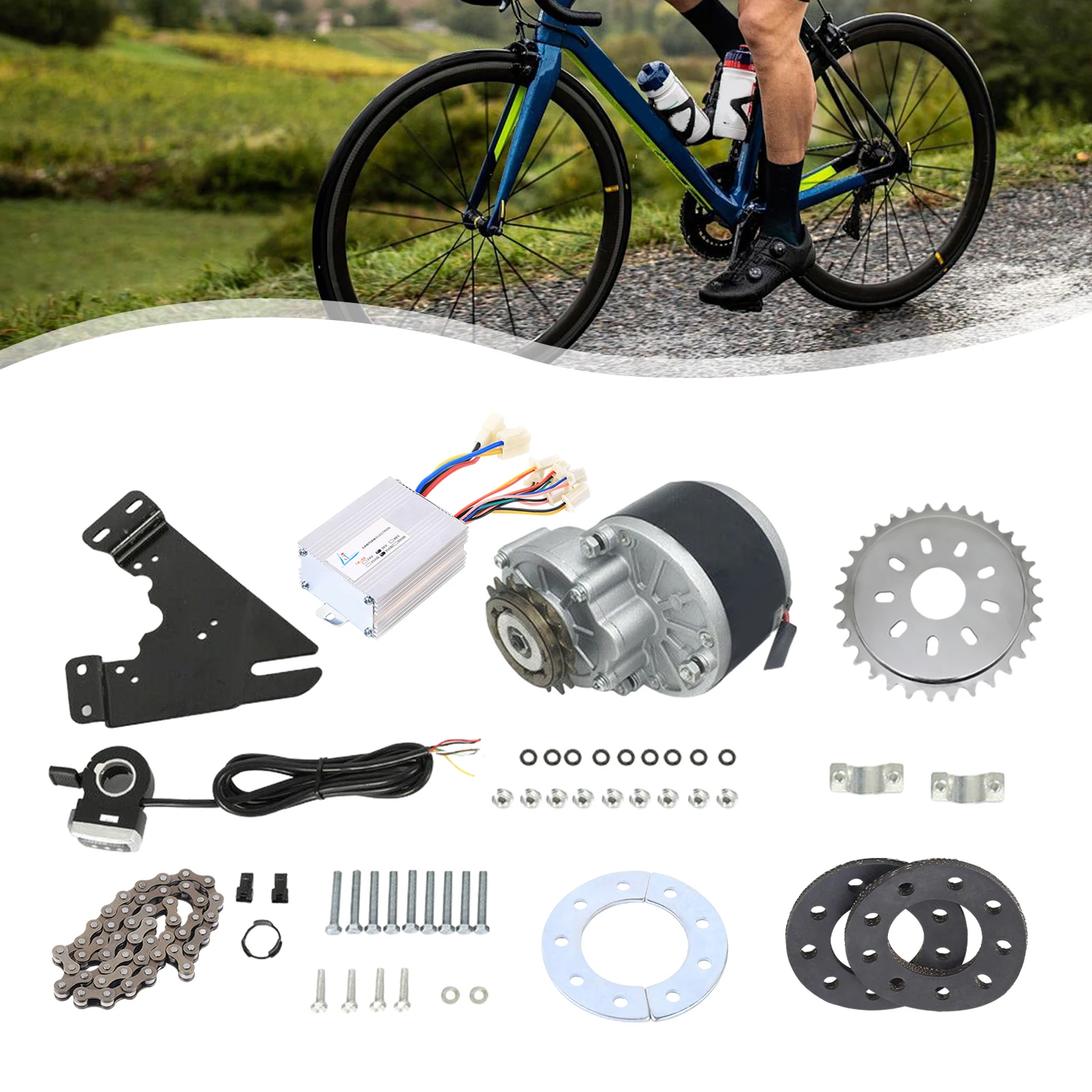 thumbnail image 2 of Electric Drive Bike Conversion Kit Thumb Kit Twist Kit Mountain Custom 24v 36v 250w 350w E Bicycle E Bike Motor Set Homemade Diy Electrci Bicycle 2 of 9