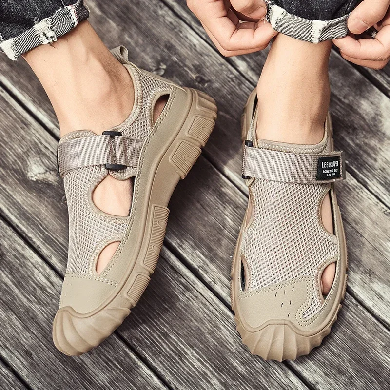 New Summer Breathable Sandals Outdoor Net Surface Beach Shoes Leisure Hollow Deodorant Soft Sole Wear-resistant Frame  Shoes 3