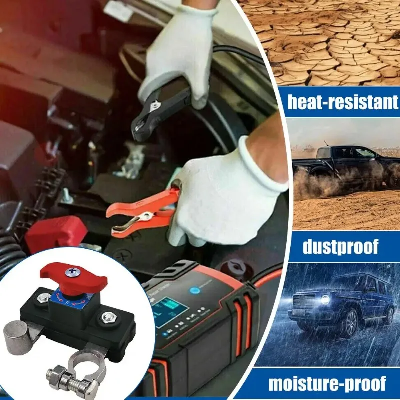 Dual Voltage Battery Master Cut-Off Switch - Zinc Alloy Structure with Tool-Free Knob