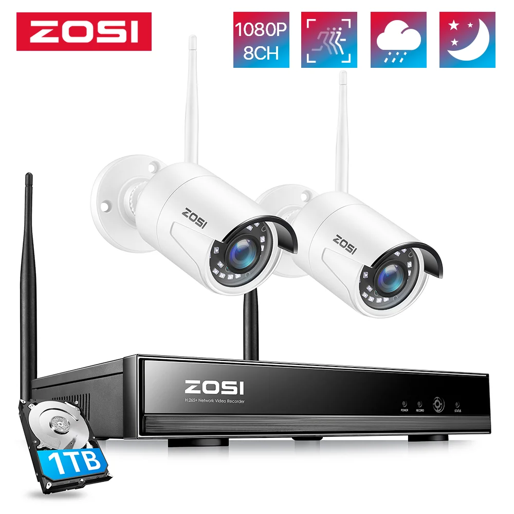 Zosi Wireless Security Cameras System,h.265+ 8ch 3mp Hd Network Ip Nvr