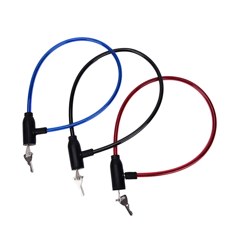 사이클링 케이블 도난 방지 자전거 스쿠터 안전 잠금 장치, 키 2 개, 8x640mm, 1 개
