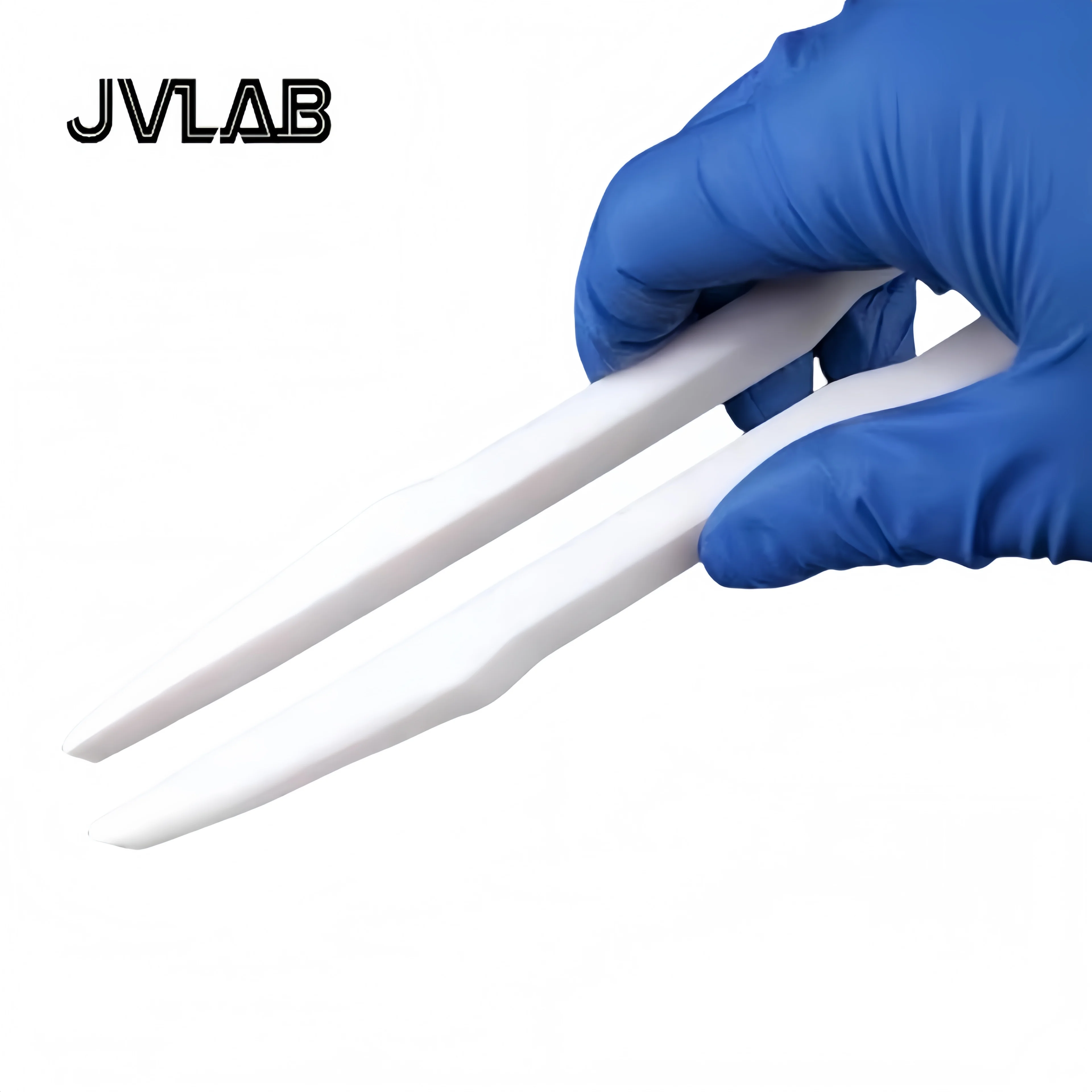 PTFE Sampling Tweezers 250 mm Thickened PTFE Tweezers Resistant To Strong Acid And Alkali, 100~300mm Length (250mm）JVLAB