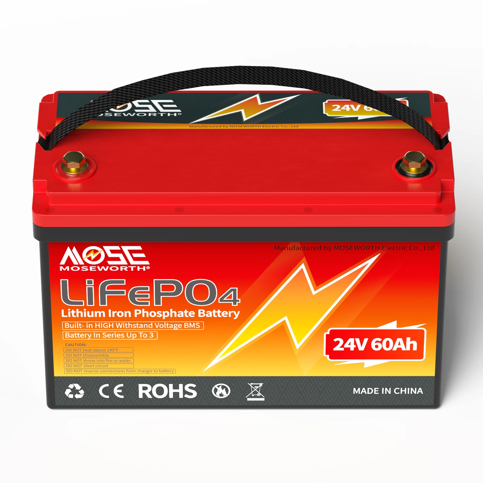 MOSEWORTH 24V 60Ah LiFePO4-Batterie, wiederaufladbare Lithiumbatterien mit BMS 5000+ Deep Cycles für Marine-RV-Camper, Solar-Bateria – Detail 9