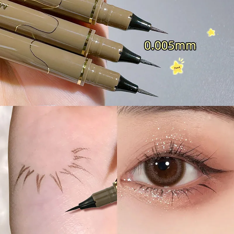 Eyeliner Pen 0.005mm Liquid Matte Smooth Quick Dry Waterproof Ultra-thin Lower Eyelash Non Smudging Korean Makeup