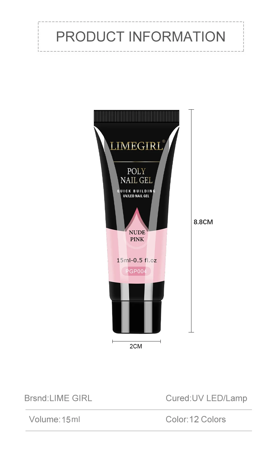 Limegirl Acrylic Nail Kit with UV LED Lamp and Gel Polish Set