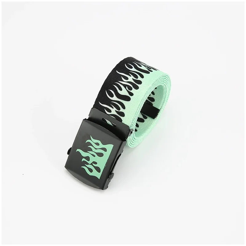 Hip Hop StreetFashion männer Leinwand Gürtel Männlichen Personalisierte Casual Flamme Gürtel Designer Gürtel Für Frauen Cowboy Strap Punk Bund – Detail 12