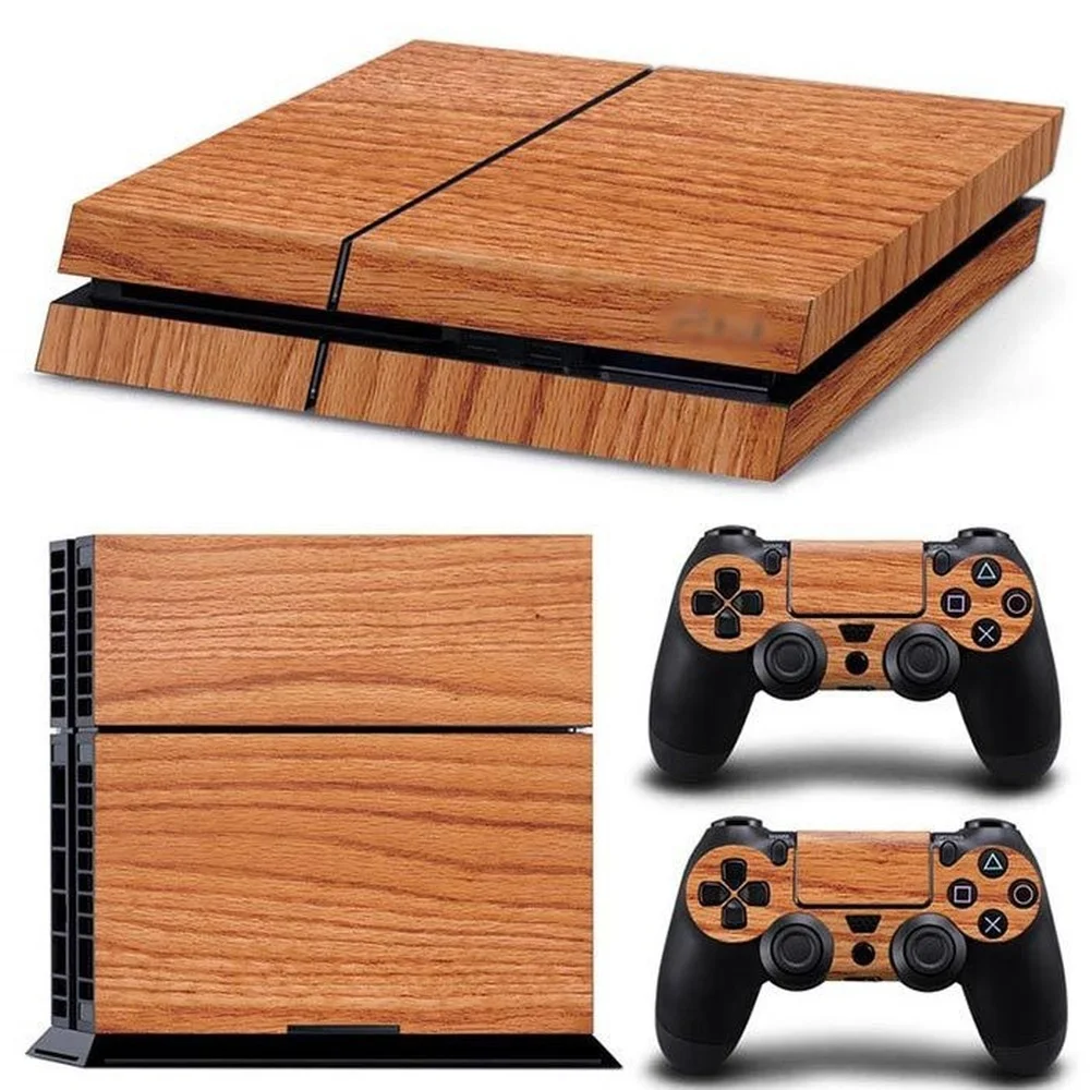 For Ps4 Wood Grain Pvc Skin Vinyl Sticker Decal Cover Console Dualsense Controllers Dustproof Protective Sticker
