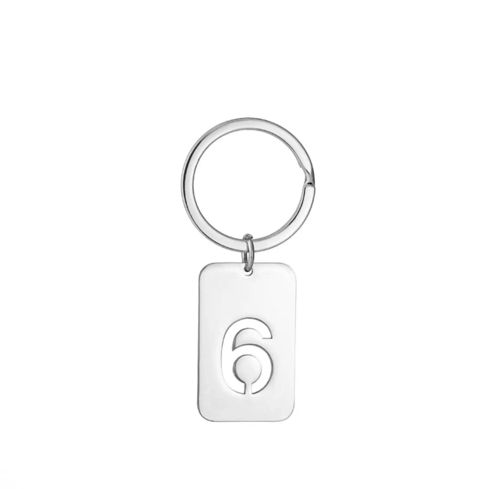 Elegant Stainless Steel Number Key Ring Jewelry Gift
