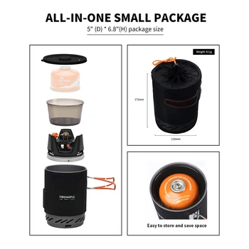 Fire Maple Star X1 Camping Stoves Outdoor Hiking Cooking System With Stove Heat Exchanger Pot Bowl Portable Gas Burners FMS-X1 2