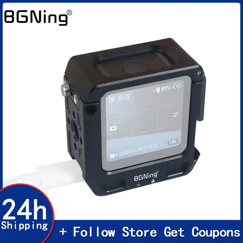 Action2 Screen Module Camera Cage Rig Magnetic Tripod Charger Base Mount with ARRI Locating Hole for DJI OSMO Action 2 Camera