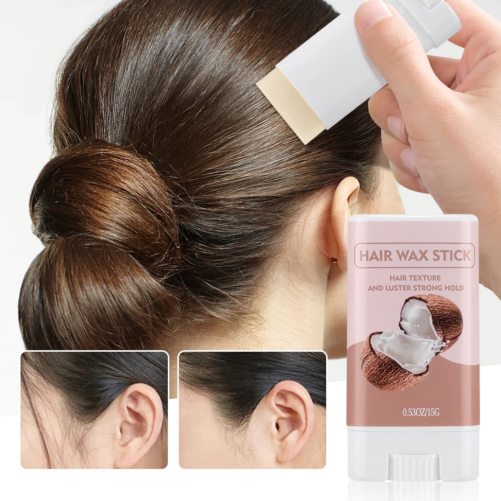 Hair Wax Stick for Frizz Hair Coconut Flavour Styling Wax Non-greasy Coconut Scented Stick Strong HoldHair Styling