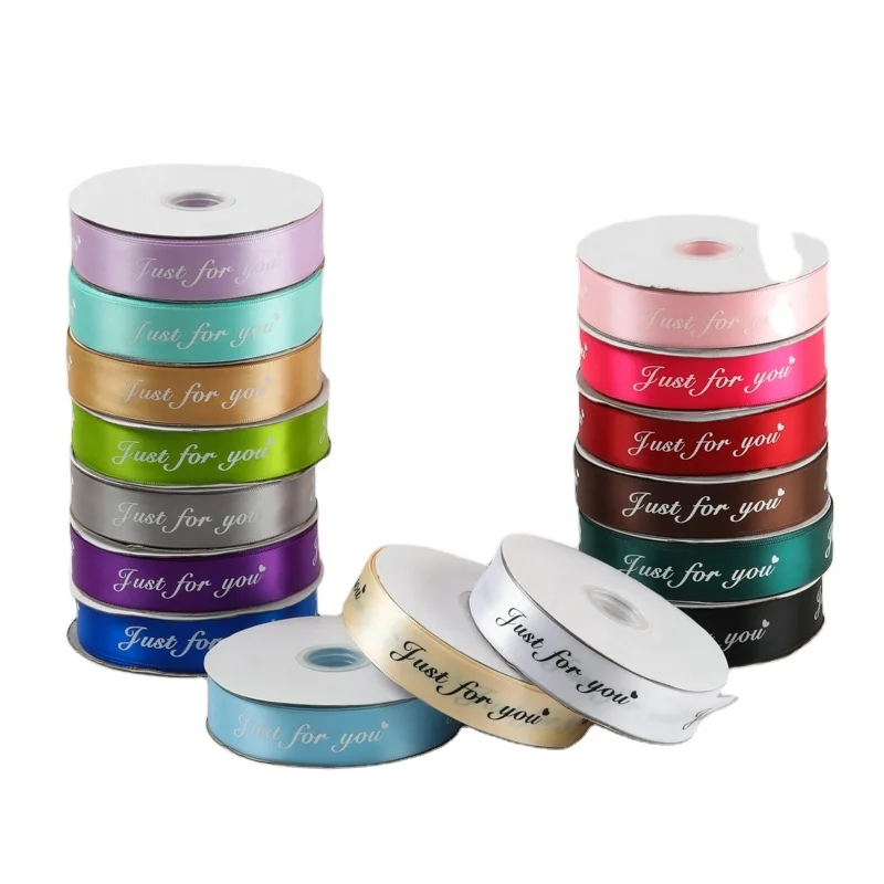 

Ribbon customizationCustom printed polyester satin ribbon with white logo