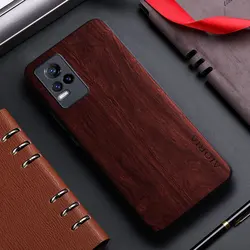 Bamboo Wood Pattern Leather Design Phone Case - Stylish Back Cover for Vivo Y21 (BR)