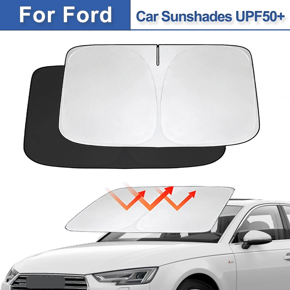 Car Windshield SunShade For Ford Kuga Mk3 Mk4 Mondeo Fiesta Titanium Ecosport Transit MK8 Sun Visor UV Protection Auto Parts