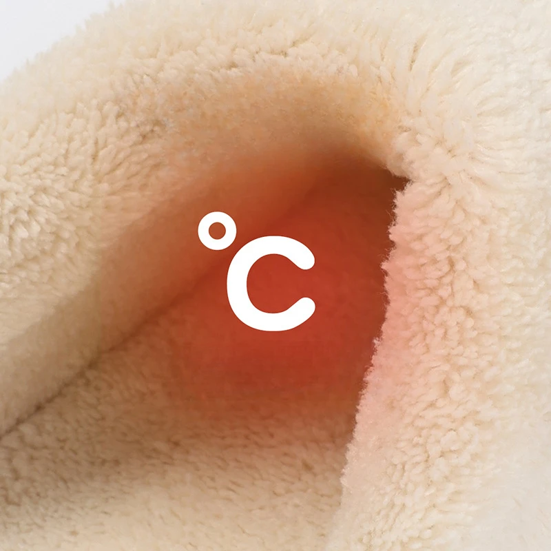 Women Little Bear Cotton Slippers Indoor Warm Plush Slippers Baotou Men's Cotton Boots Casual Non-slip Shoes Couple Women