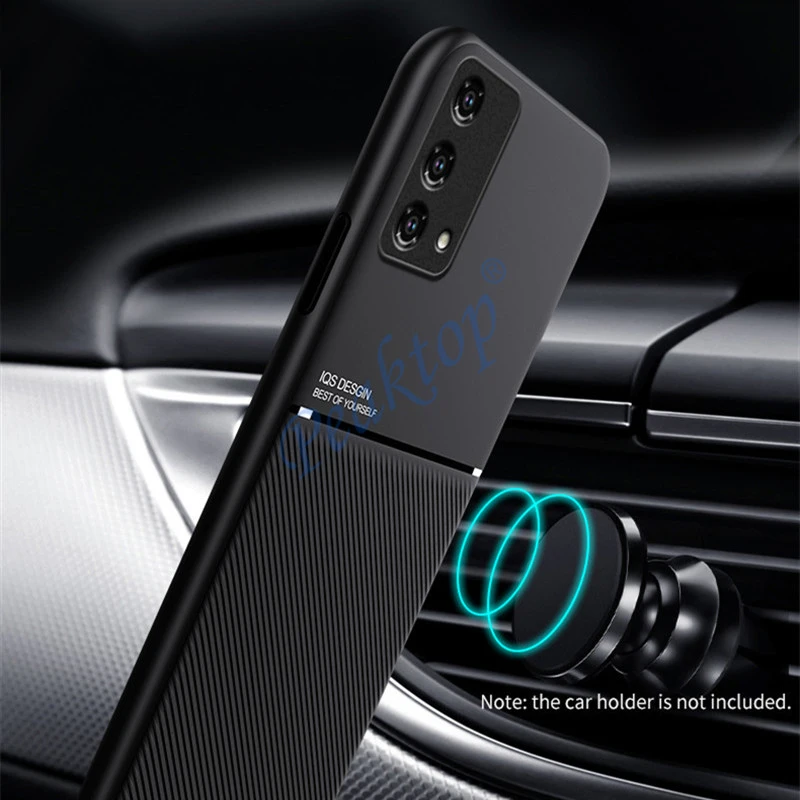 Leather Texture Magnetic Holder Shockproof Silicone Case