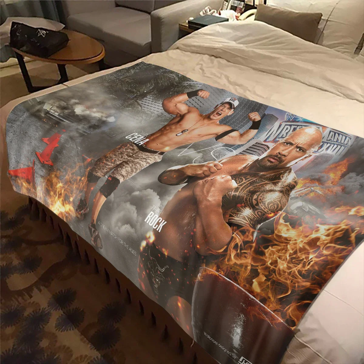 W-WWE World Wrestling LOGO TV GAME Blanket Children's Blanket High Quality Flannel Blankets Soft Comfortable Home Travel Blanket 3