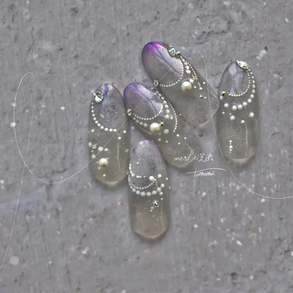 New 3D French Tips Lines Pearl Nail Stickers Adhesive Sliders Decals Nail Art Decorations DIY