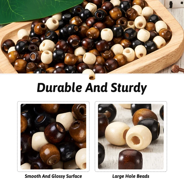 Pandahall 20mm Large Hole Natural Wooden Beads Spacer Big Round Ball  Unfinished Wood Beads for DIY Bracelet Jewelry Making Craft