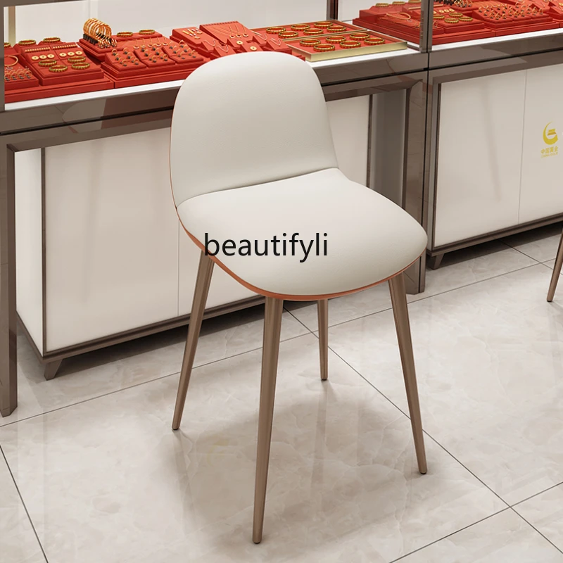 

yj Restaurant Dining Chair Backrest Chair Stainless Steel Counter Cashier Reception Chair