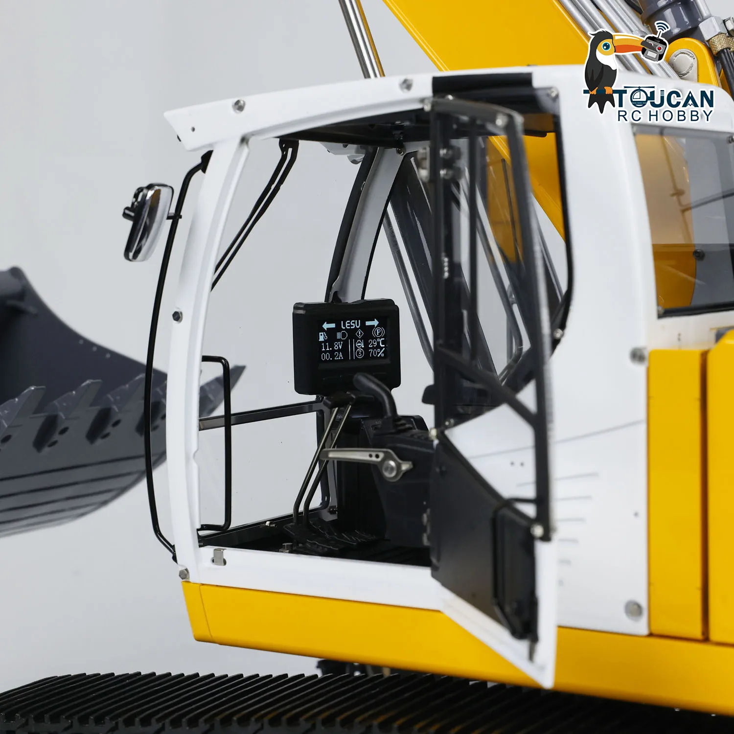 LESU 945 RC Excavator 3 Sections Arm 1/14 Hydraulic Metal Digger Heavy Machine with Light System Painted Assembled Model Toys 6