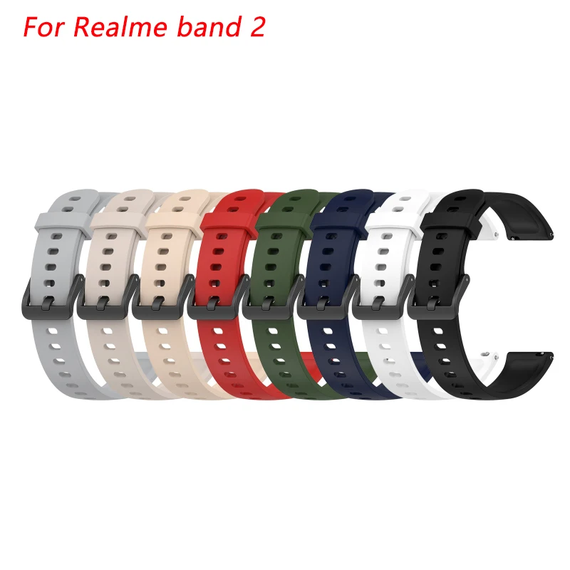 

Waterproof Wristband Compatible with Realme Band 2 Smart Bracelet Sport Silicone Band Anti-scratch Sweatproof Strap