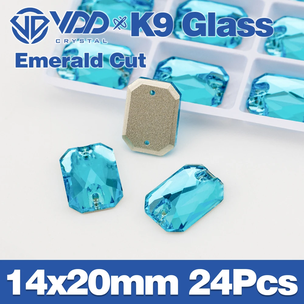 VDD S116 Aqua Blue Chamfer Top Qualität K9 Glas Nähen auf Strass Kristall Nähen Flatback Steine für Kleidung Hochzeitskleid – Detail 11