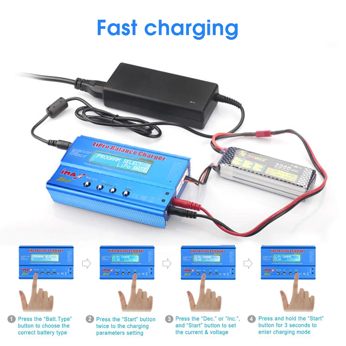 HTRC iMAX B6 80W 배터리 충전기 Lipo NiMh 리튬 이온 Ni-Cd 디지털 RC Lipo 충전기 + 15V 6A 어댑터 밸런스 충전기 방전기