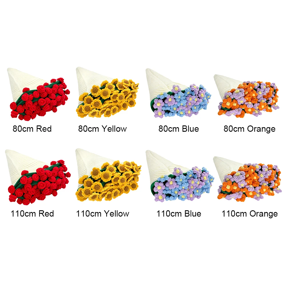 Rose Bouquet Blankets Breathable Handmade Crocheted Blanket Flower Bouquet Blankets for Sofa Throw Nursery Blanket Mattress