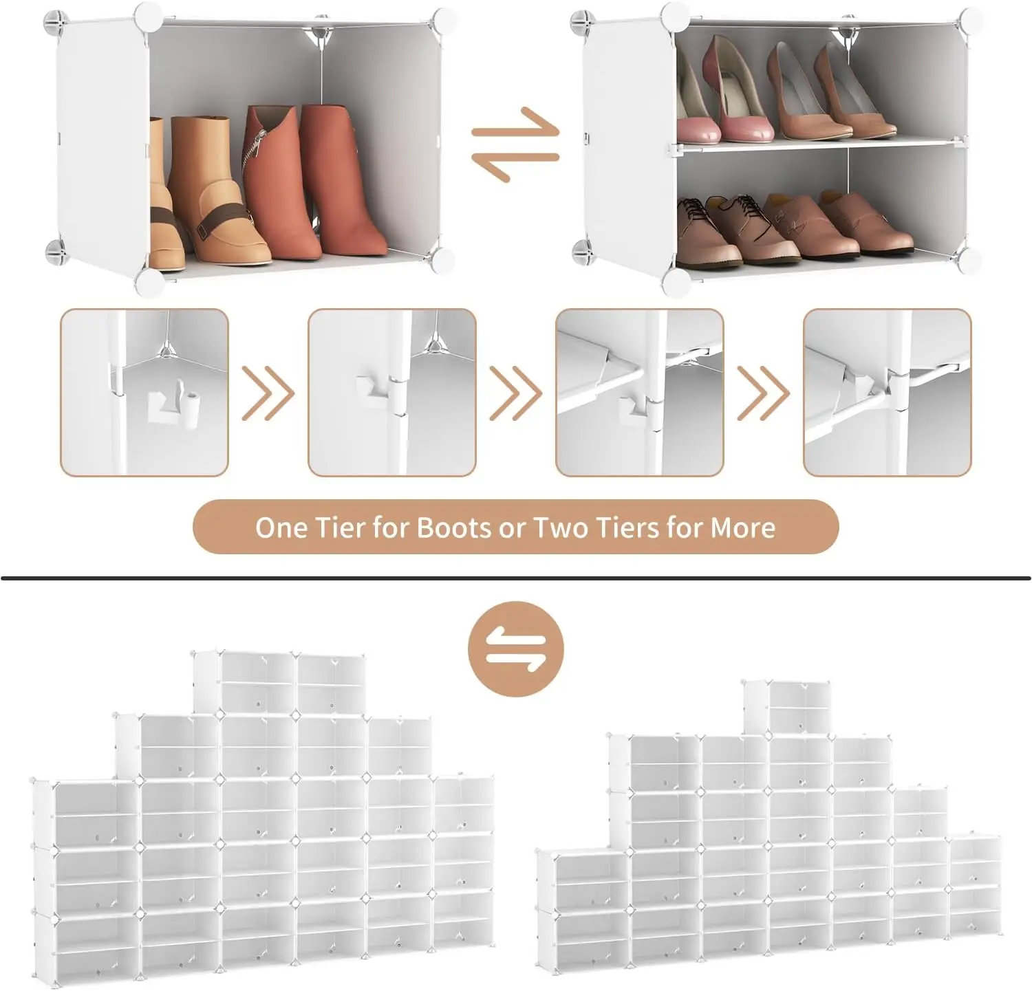 Shoe Storage Cabinet, 12-Tier Shoe Organizer 96 Pairs Extra Large Plastic Rack with Covers Portable Rack Organ