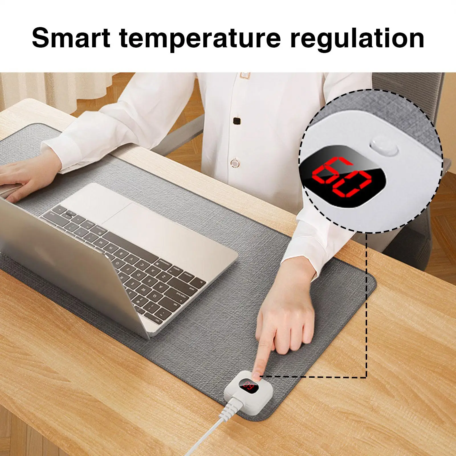 Tapis de souris chauffant électrique, tapis de Table, affichage de la  température, garde la main au chaud en hiver, pour ordinateur de bureau,  clavier