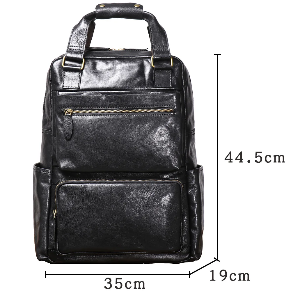 Stylish Men's Leather Multi-functional Backpack for Outdoor Travel and Hiking