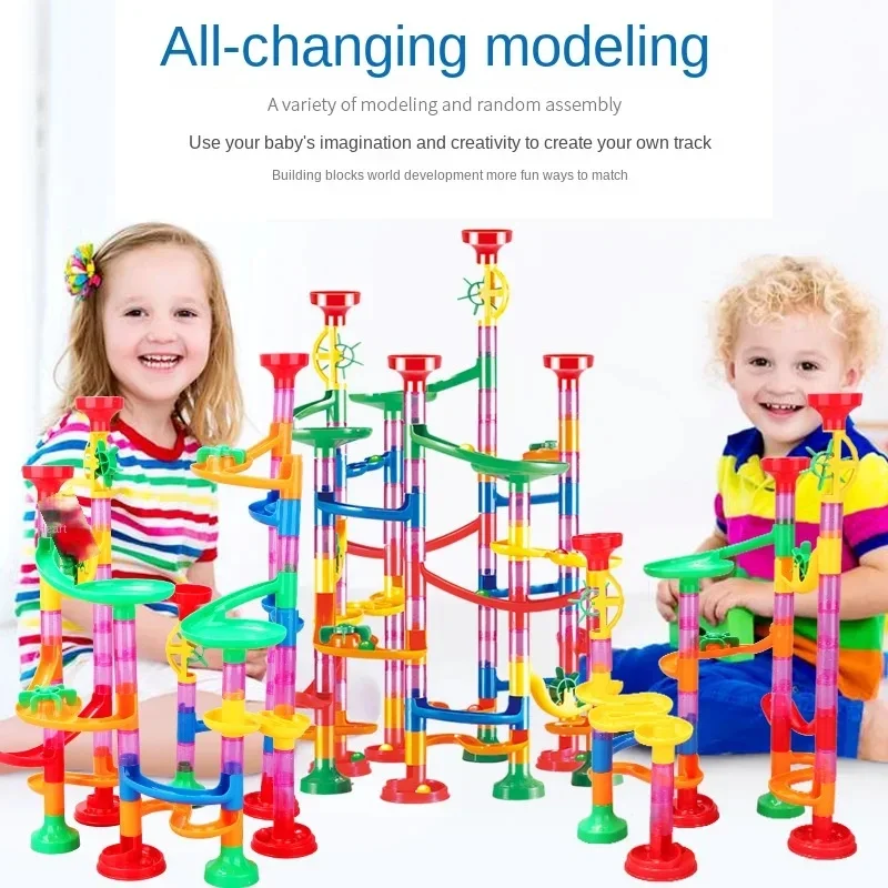 Building Block Toys Marble Run Toy Pipe Building Toys Pipeline Block Puzzle Toys DIY Track Blocks Construction