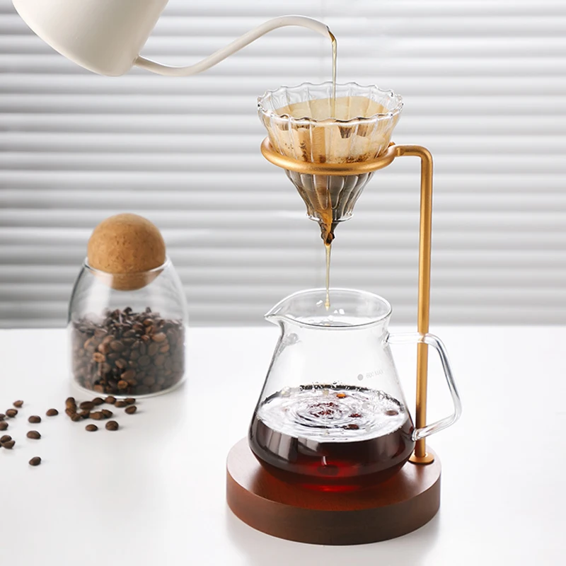 Hand Brewed Coffee Filter Set Pure Copper V60 Coffee Dripper Stand