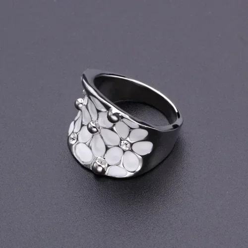 Wedding Ring Flower Oil Dripping for Women