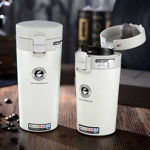 380ml Steel Car Thermos Coffee Mug Travel Coffee Mug Cup Double Wall Vacuum  Flask Thermos Water