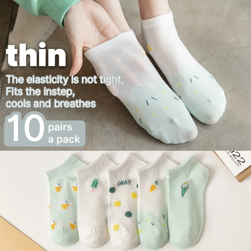 

Japanese Socks Women'S Spring Summer Cartoon Socks Thin Cotton Boat Socks Short Tube Socks Low-Top Shallow Mouth Ins Tide Socks