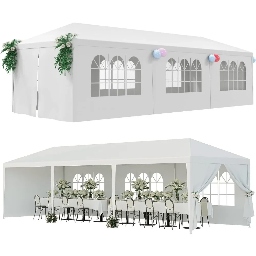 Sunshade Tent 10'x30' Outdoor Canopy Tent Patio Camping Gazebo Shelter Pavilion Cater Party Wedding BBQ Events Tent W/Removable Sidewalls Home