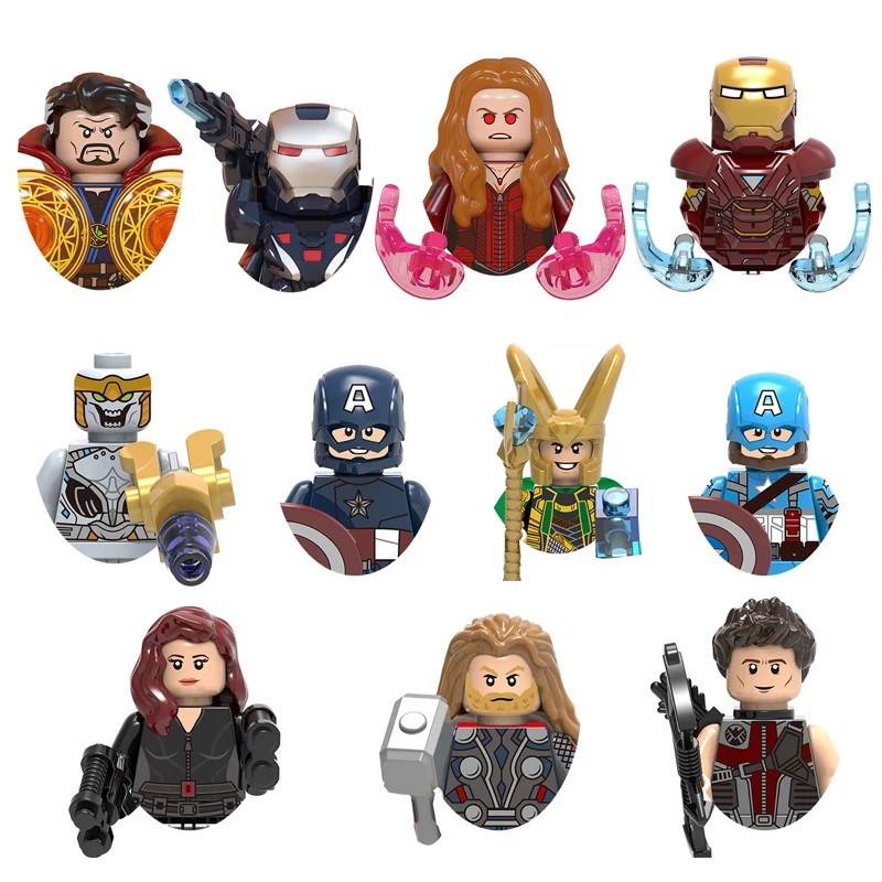 Avenger Diy Mini 3D Superhero Thor Model Character Set Block Bambini Puzzle Assembly Toy Regali Di Compleanno