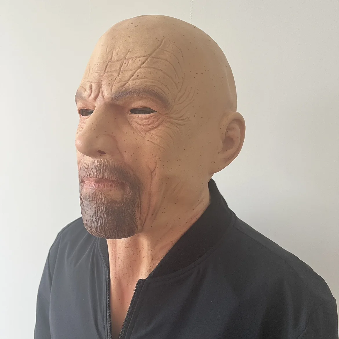 Realistische Halloween-Faltenmaske, Old Man-Maske, Full Head Cosplay Kopfbedeckung – Detail 5