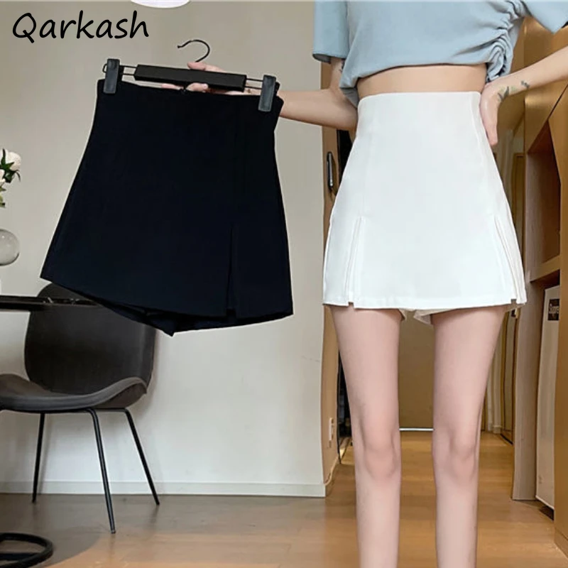 

New 2023 Skirts Women Summer Slit High Waist Pure Designed Slim Hotsweet Ulzzang A-line Streetwear Leisure Mini Girls All-match