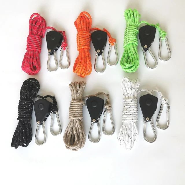 Camping Tent Tie Down Rope Tightener Fastening Pulley Ratchet Hangers  Awning Rope Hook Canopy Buckle Rope Tightening Straps Tool