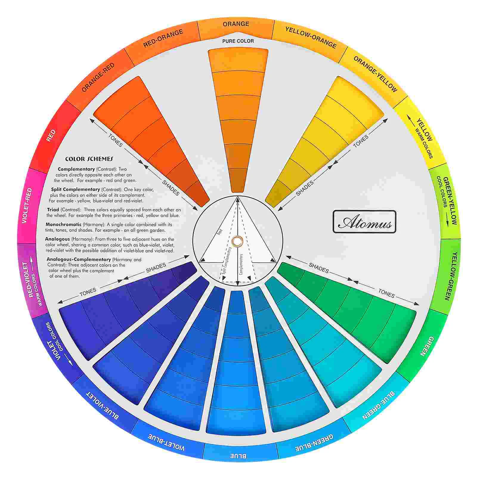 HEALIFTY Color International Standard Gradient Color Changing Guide Chart Paint Mixing Learning Tool