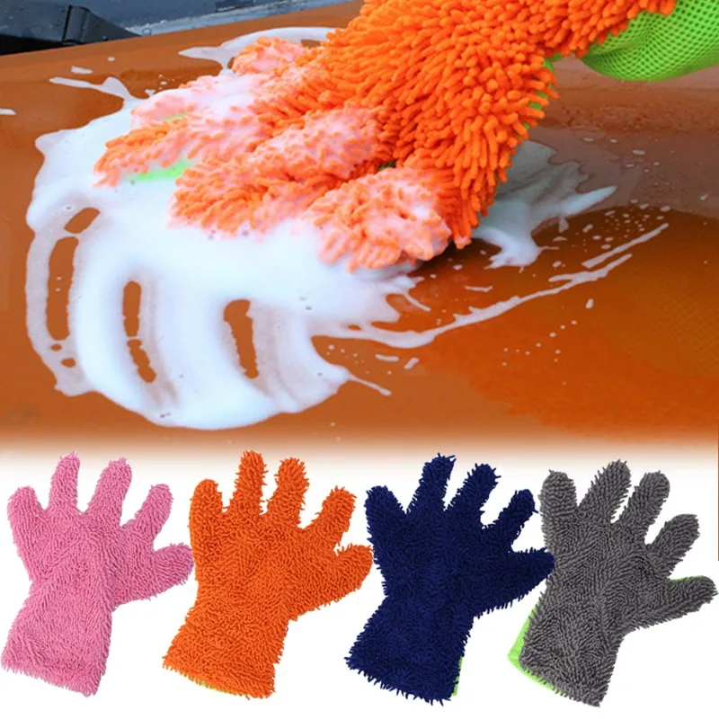 

Car Wiping Gloves Universal Car Cleaning Double-sided Coral Velvet Car Wiping Gloves Car Body Care Multifunctional Washing Glove